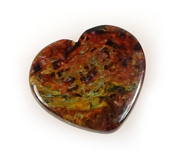 1 Piece Natural Pietersite Cabochon 16x18mm Heart Shape Cabs Genuine Pietersite Gemstones Cab Semi Precious Loose Stones Smooth Gems C-14650