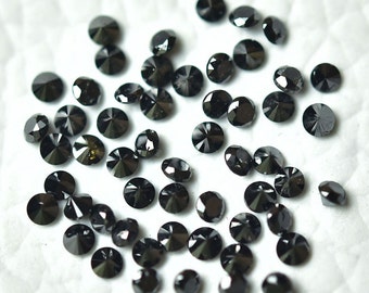 Lot De Diamants Noirs Naturels 0.52 Ct Total - Ronds Brillants Coupés - Qualité Opaque AAA