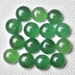 5 Pieces Natural Strawberry Quartz Cabochons Lot 8mm 9mm 10mm 12mm Round Shape Quartz Green Gemstones Cabs Loose Gems Stones Smooth C-6011
