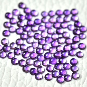 10 Pieces Natural Amethyst Cabochons Lot 1.8mm to 1.9mm Round Shape Genuine Amethyst Gemstone Cabs Loose Stone Cab Calibrated Gems C-20447