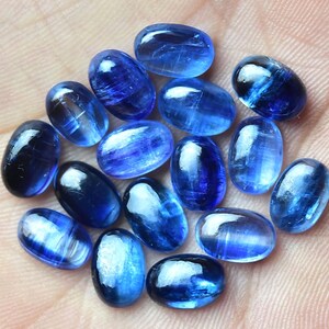 Natural Blue Kyanite Cabochons 6x9mm 7x9mm 7x10mm 8x10mm Oval Shape Genuine Blue Kyanite Gemstones Loose Gems Stones Smooth Cabochon C-6271 image 2
