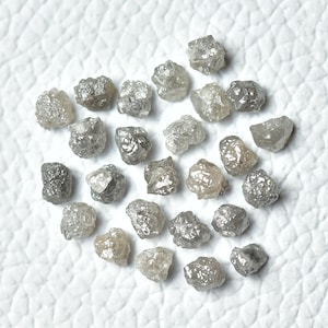5 piezas de diamantes grises en bruto de 2,5 mm, 3 mm y 3,5 mm, diamantes 100 % naturales en bruto, piedras preciosas sueltas sin tallar para joyería C-21937 imagen 5
