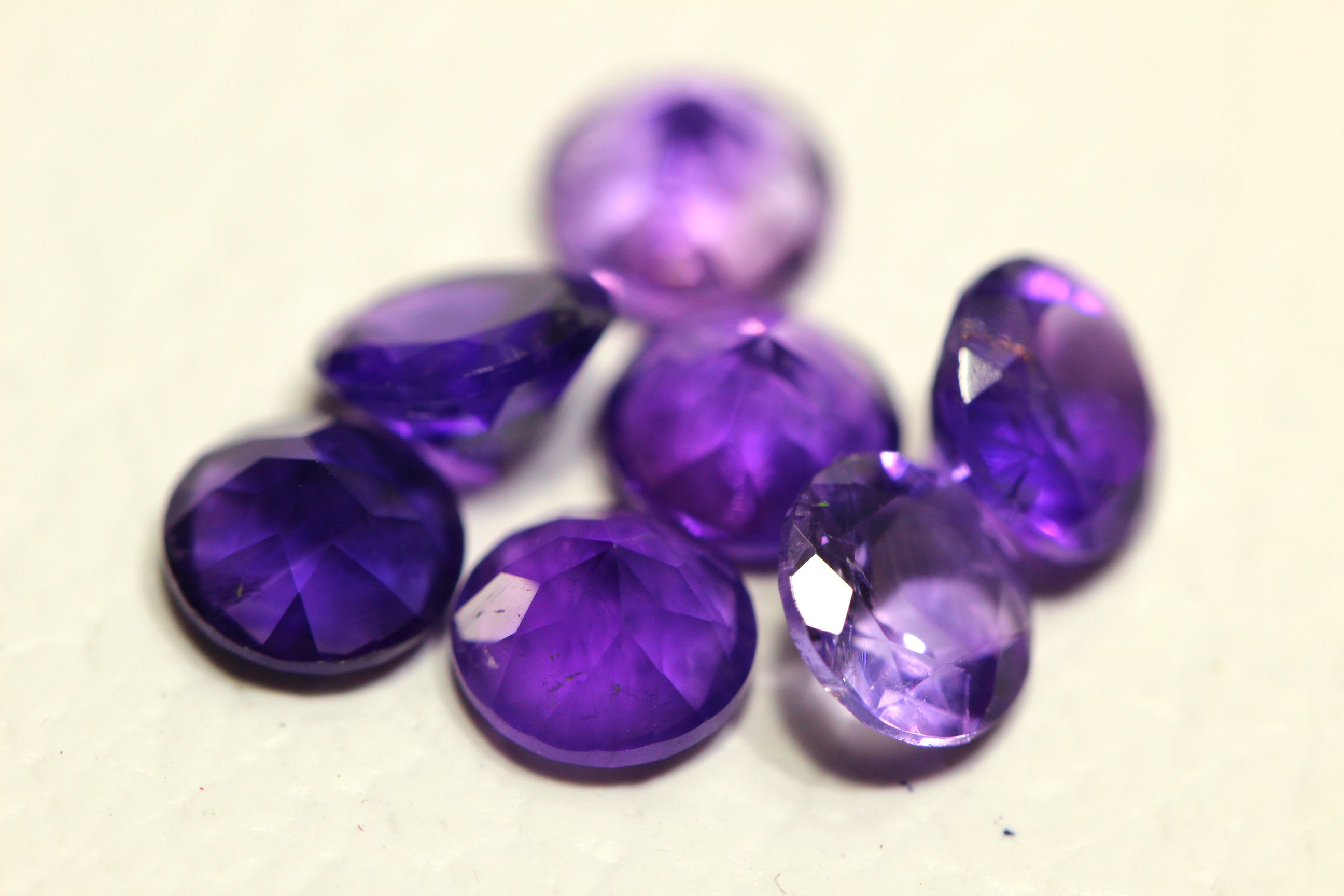 7 Pieces Lot Amethyst Faceted Loose Gemstones 5.8mm Round Etsy