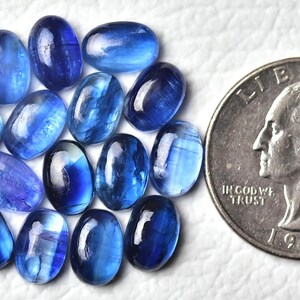 Natural Blue Kyanite Cabochons 6x9mm 7x9mm 7x10mm 8x10mm Oval Shape Genuine Blue Kyanite Gemstones Loose Gems Stones Smooth Cabochon C-6271 image 6