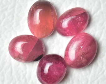 2 Pieces Natural Pink Tourmaline Cabochons Oval Shape 8x11mm to 9.3x11.7mm Rare Tourmaline Gemstones Smooth Cabochon Loose Gems Stone C-3380