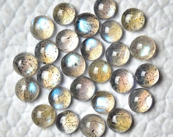 10 Pieces Natural Labradorite Cabochons Lot 3mm 4mm Round Shape Fire Labradorite Cabochon Stones Loose Gemstones Cabs Smooth Gems C-19070