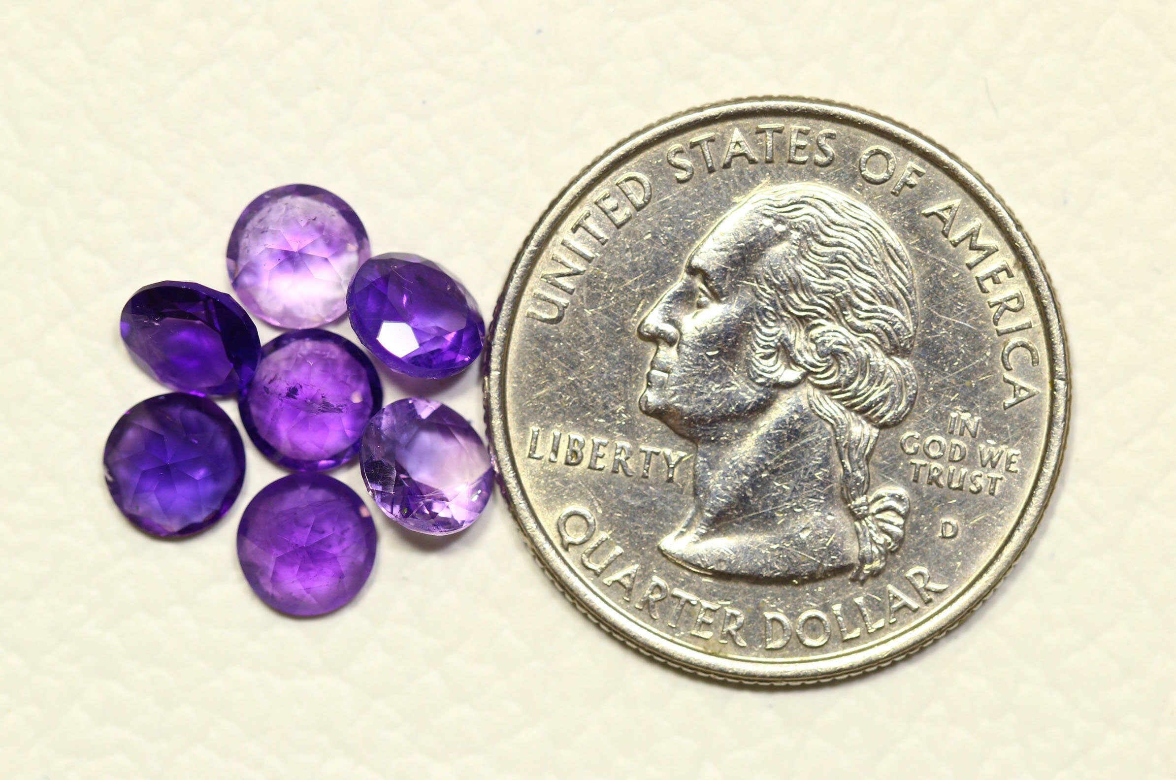 7 Pieces Lot Amethyst Faceted Loose Gemstones 5.8mm Round Etsy