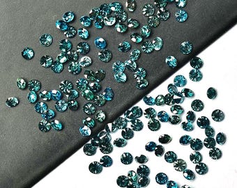5 Pieces Natural Brilliant Blue Diamond 1.2mm-1.3mm 1.4mm Round Faceted Cut Loose Sparkling Solitaire Diamonds Gemstones For Jewelry C-22036