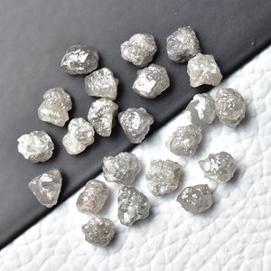 3mm-4mm (10 Pieces) Gray Raw Diamond 100% Natural Rough Diamonds Loose Uncut Raw Gemstones For Jewelry C-21938