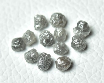 3.5x3.5mm-4x4.5mm Gray Raw Diamond 5 Pieces Uncut Rough Natural Diamonds 100% Diamond Loose Raw Gemstones For Jewelry Making C-22078