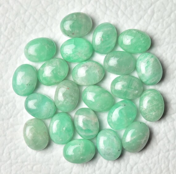 5 Pieces Natural Amazonite Cabochons Lot 4x6mm 5x7mm 6x8mm 7x9mm Oval Shape Amazonite Gemstones Cab Loose Gems Stones Smooth Cabochon C-6021