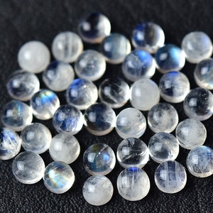 10 Pieces Natural Rainbow Moonstone Cabochon Lot 3mm Round Shape White Moonstone Gemstone Cabochon Stone Cabs Loose Gems Calibrated C-3195