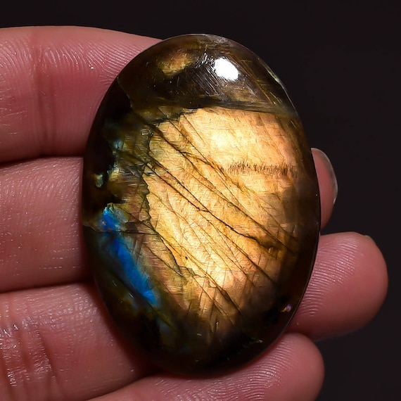 Cabochons En Labradorite Naturelle Ovale - Lot De 25+ Pièces - 8x6x4 Mm - Neuf Sans Emballage
