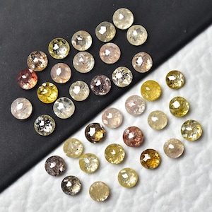 5 Pieces Diamonds Calibrated Multi Color Rose Cut Natural Diamond 1.7mm-2mm 2.5mm 3mm Round Shape Rare Faceted Loose Gemstones C-22022