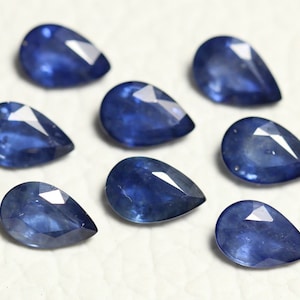 2 Pieces Natural AAA Sapphire Pear Faceted Loose Gemstones 4x6mm Pear Blue Sapphire Gemstone Loose Stones Precious Cut Stone C-20951
