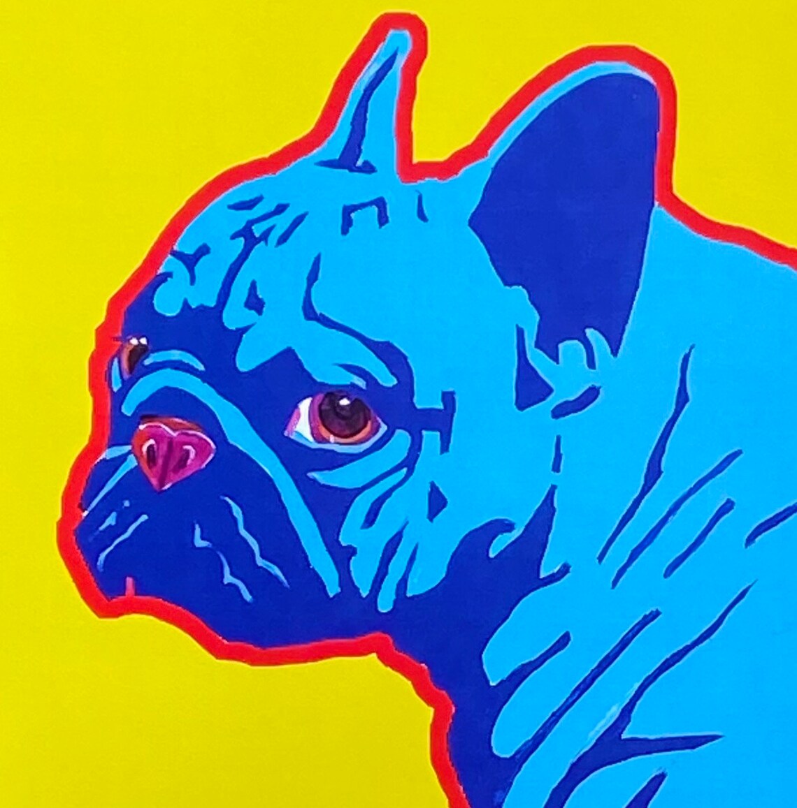FRENCHIE BLUE art print dog pop art dogs french bulldog Etsy