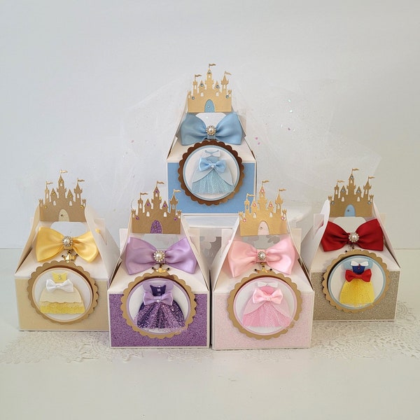 Princess Dress Favor Boxes/ Princess Party Decorations/ Princess Birthday Favor Boxes