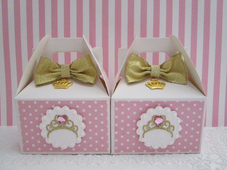 Princess Favor Boxes Tiara Favor Boxes Princess Crown Favor Etsy