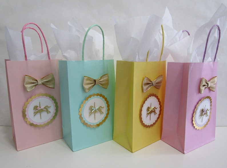 Carousel Favor Bags Carousel Horse Party Favors Carousel Etsy