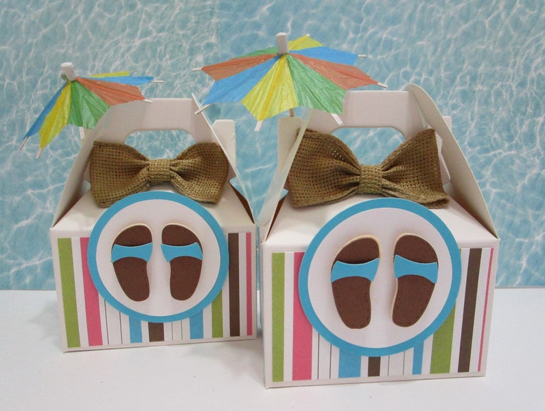 Girl Favor Boxes Pool Party Favor Boxes Beach Party Totes Qty 10 Beach Favor Pool Party Favors Favor Boxes Beach Party Favor Boxes