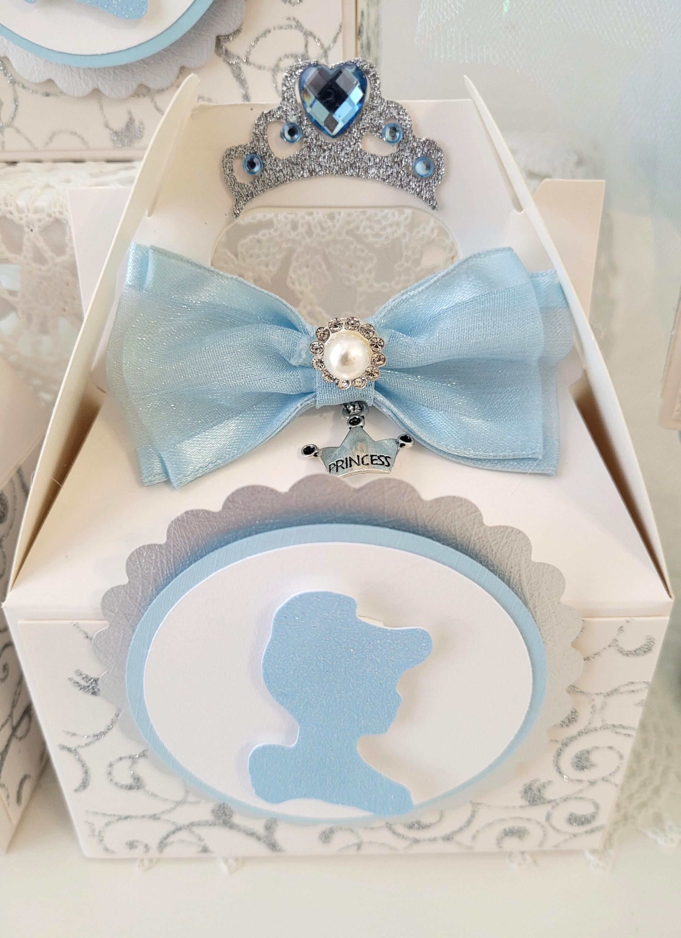 Tiara Boxes Cinderella Favor Boxes: Silver Glitter Tiara, Princess Birthday Treat ...