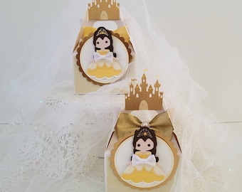 Little Belle Favor Boxes/Belle Birthday Party Decorations/Belle Party Favors