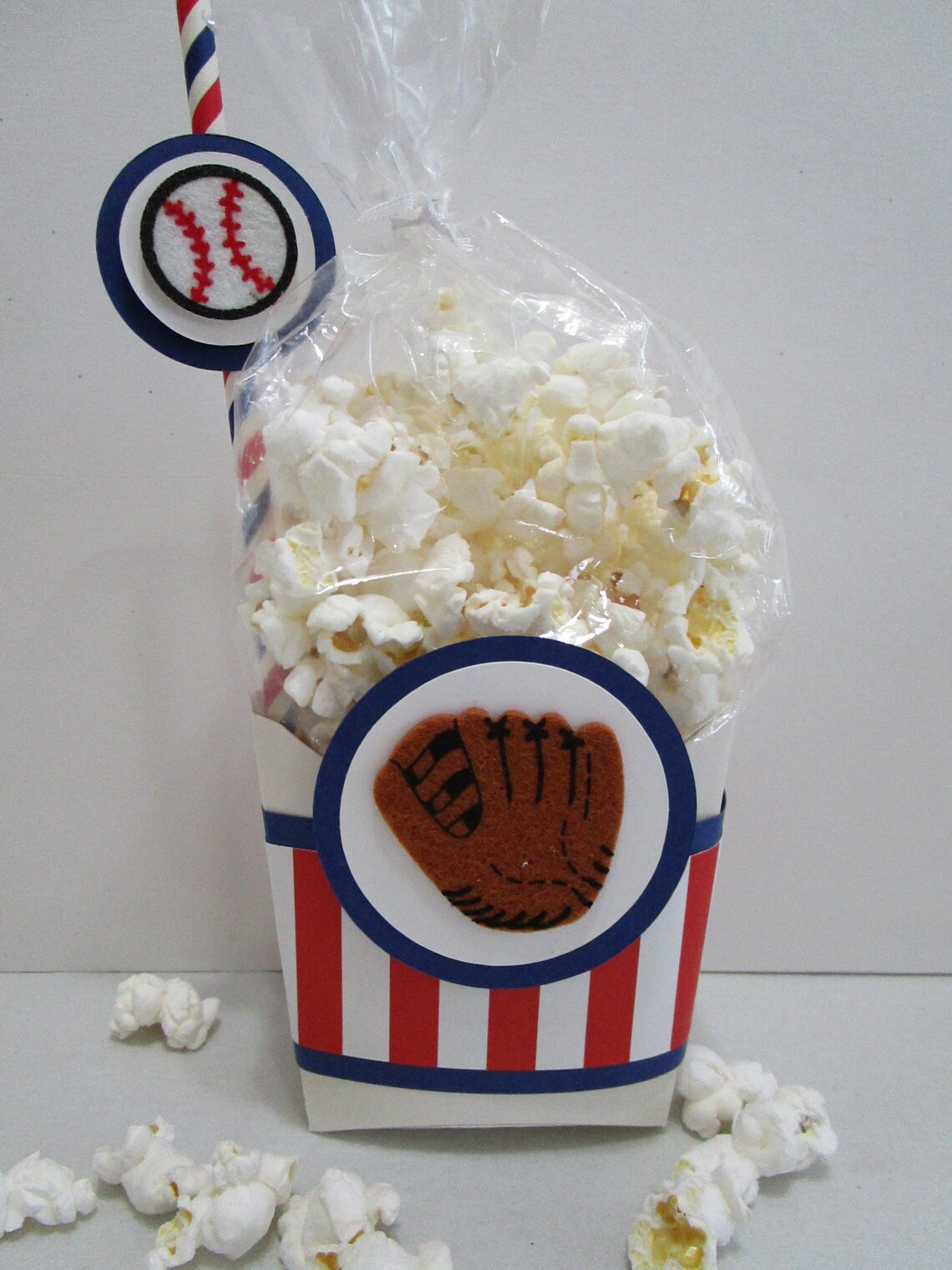 Baseball Favor Boxes Baseball Party Favors Baseball Popcorn Etsy