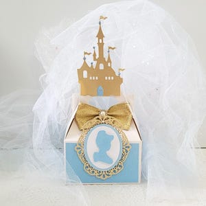Cinderella Favor Boxes: Gold Castle Princess Party Treat Boxes