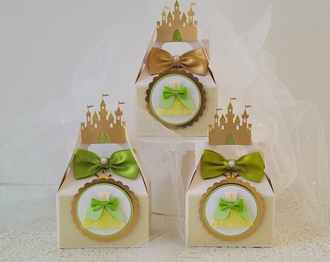 Tiana Favor Boxes/tiana Dress Favor Boxes/ Princess and the Frog Favor