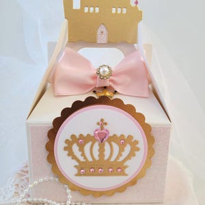 Princess Castle and Crown Favor Boxes, Princess Treat Boxes, Pink ...