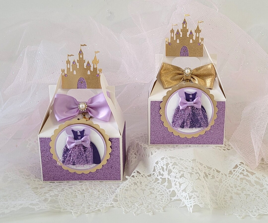 Rapunzel Dress Favor Box/ Rapunzel Party Decorations/ Rapunzel Purple