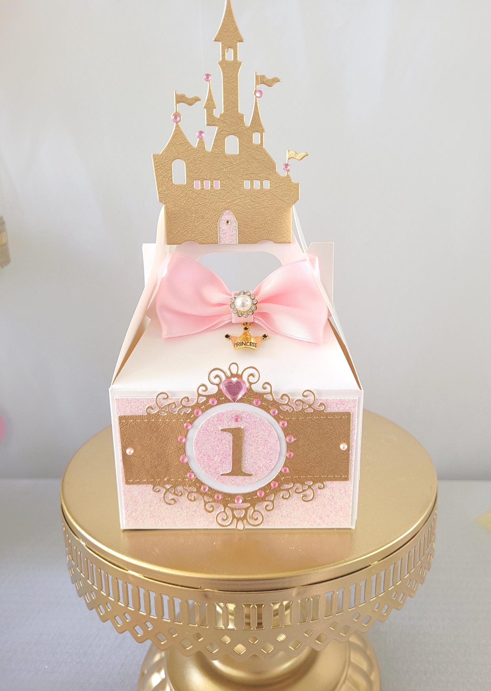 Personalized Princess Castle Favor Boxes: Pink & Gold Birthday Party - Etsy