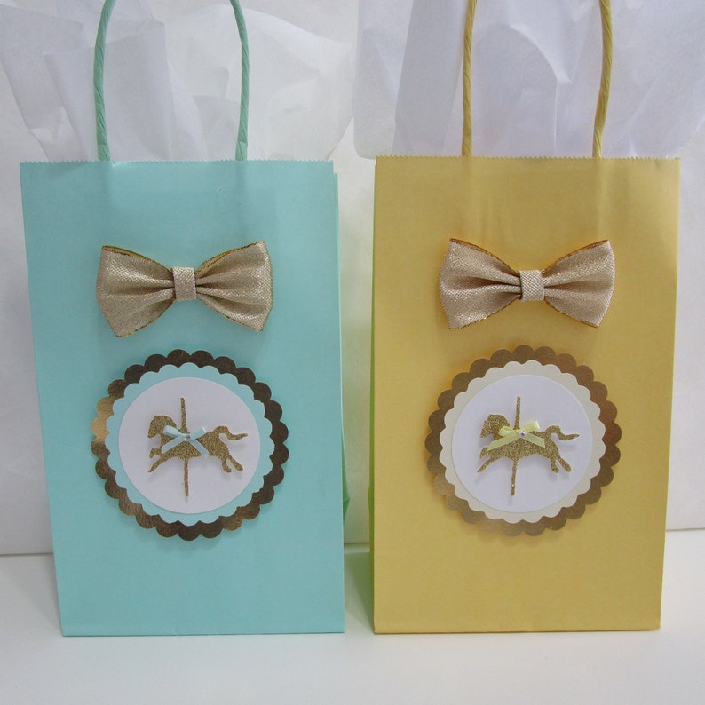 Carousel Favor Bags Carousel Horse Party Favors Carousel Etsy