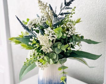 Greenery Centerpiece in Vase, Eucalyptus Arrangement for Table Decor