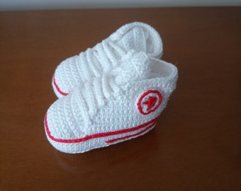 Baby Sneakers Converse Crochet/ Baby Sneakers/Baby Gift/Baby Booties/Ready to ship