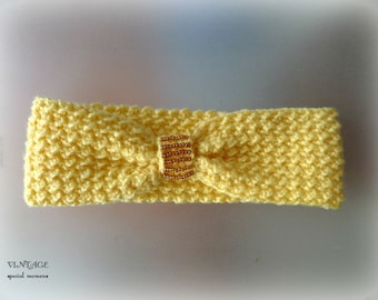 Crochet headband in yellow, Ear warmer, Women headband, Headwrap, Winter headband, Turban, Handmade headband with beads, READY TO SHIP!