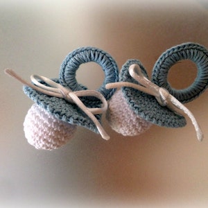 Miniatur häkeln handgemachte Baby Schnuller Favor / Schnuller Baby Shower Favors, Thakyou Geschenk für Neugeborene Baby