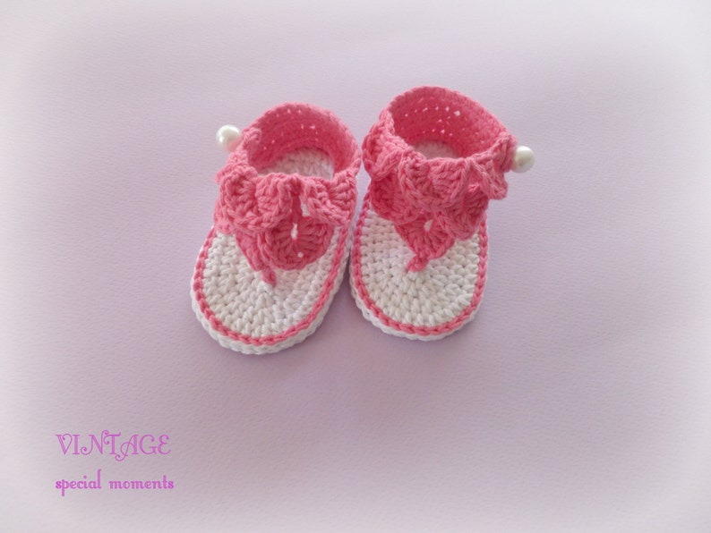 Crochet Sweet Shoes for Baby Girl, Crochet Cotton Baby Sandals Shoes