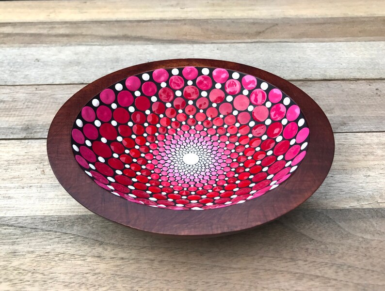 Mandala / wood bowl / hand painted mandala / dot mandala / Etsy