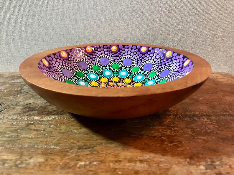 Hand painted mandala / dot mandala / hand painted bowl / Etsy