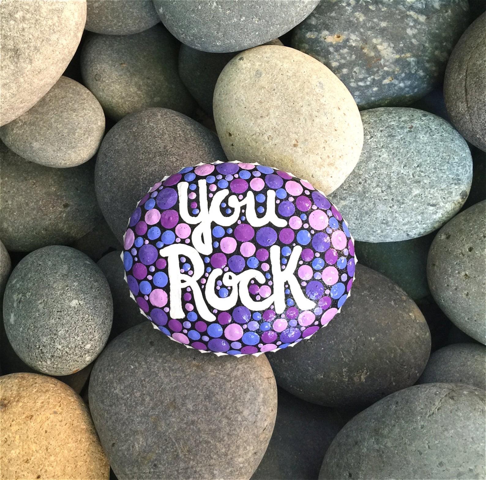 Hand painted rock / you rock / painted rocks / painted stones Etsy