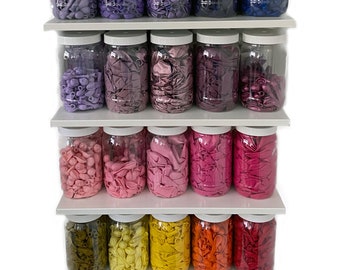 Balloon Storage Jars Plastic with your choice of lid colour, style and quantity. Suitable for all Craft Storage Organisation