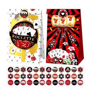 Paper Party Bags for Casino Night Poker Roulette Las Vegas Themed Events Ideal favour bags, candy bags, gift bags or craft packaging