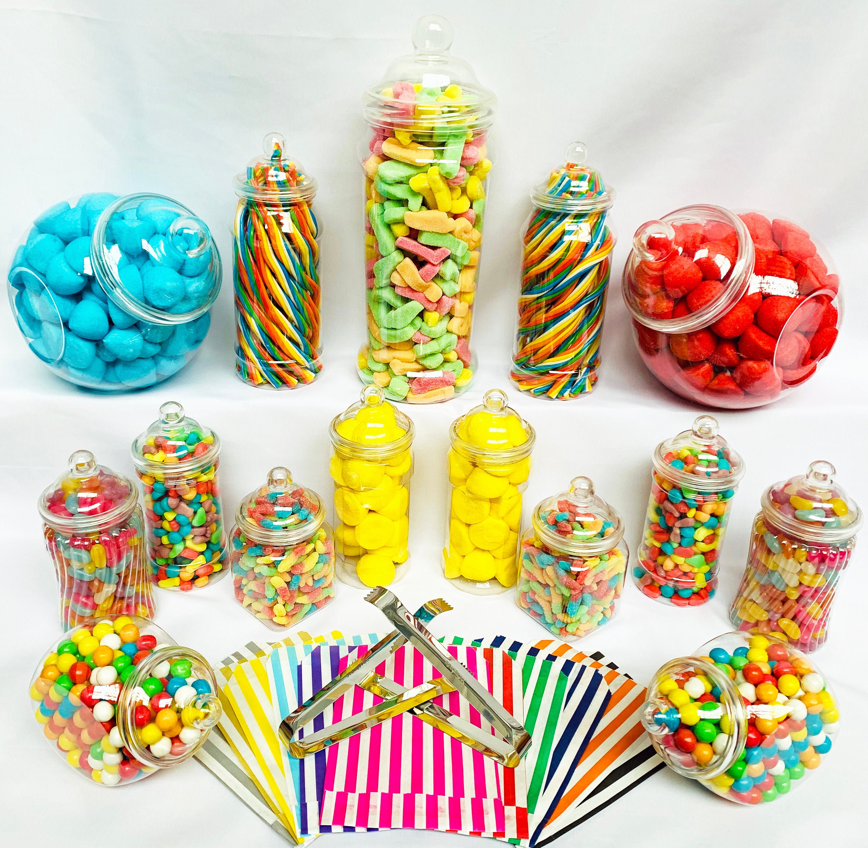 15 Plastic Sweet Jars 8 styles 2 tongs 100 bags for Truly Etsy
