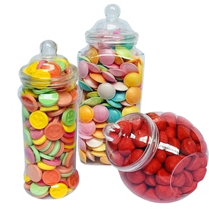 3 grote plastic snoeppotten voor echt zoet snoepbuffet, sweet table, bruiloft
