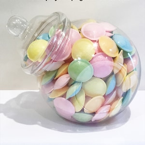 Vintage Plastic Sweet Jars 12 Jars, 2 Scoops, 2 Tongs and 100 bags 11 Colours Candy Table, Sweet Table, Sweet Buffet image 2