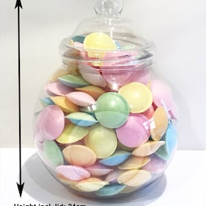 Vintage Plastic Sweet Jars 12 Jars, 2 Scoops, 2 Tongs and 100 bags 11 Colours Candy Table, Sweet Table, Sweet Buffet image 3