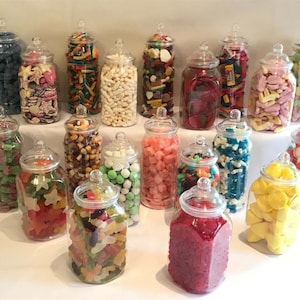 Plastic Sweet Jars Slight Seconds 995ml and 970ml 10 to 100 Plastic Jars for Candy Buffet Wedding Party Gift Candy Jars Jar Kit 10 or 20