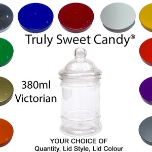 380ml Plastic Storage Jars with choice of quantity, lid colour and lid stlye.  Ideal for Craft, Food, Garage supplies storage/organisation.