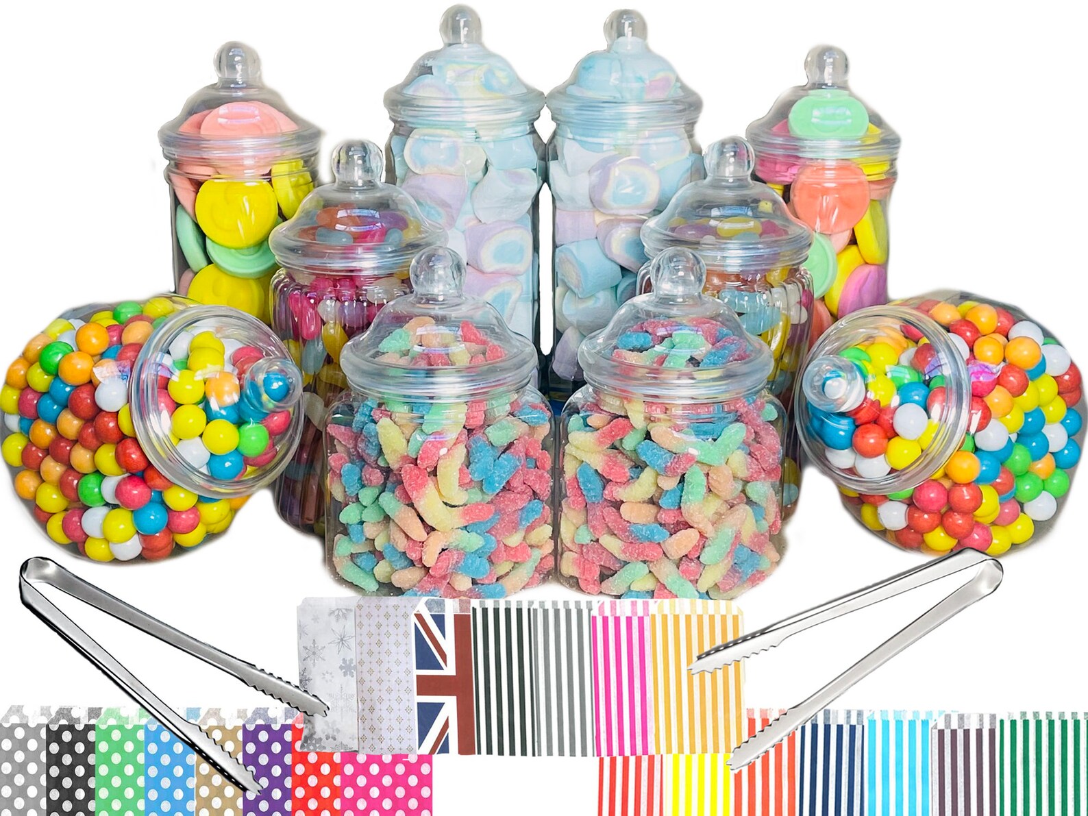 10 Cute Assorted Plastic Sweet Jars Incl. 5 Styles and Sizes Etsy UK